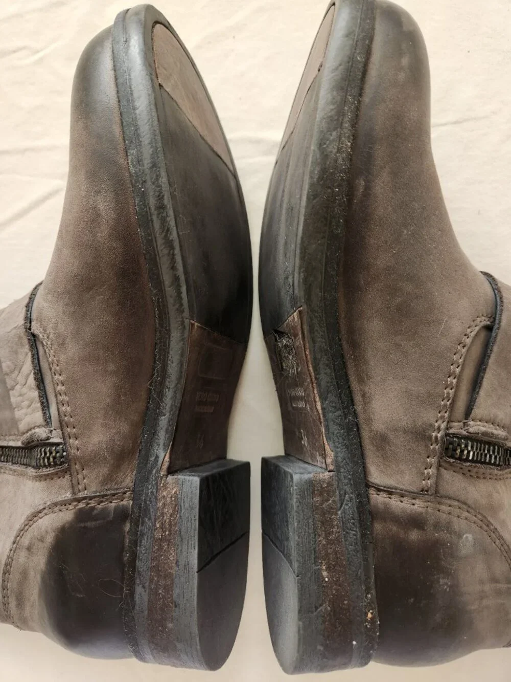 Italian Leather Distressed Ankle Boots Buckle Booties Size 36 / 6